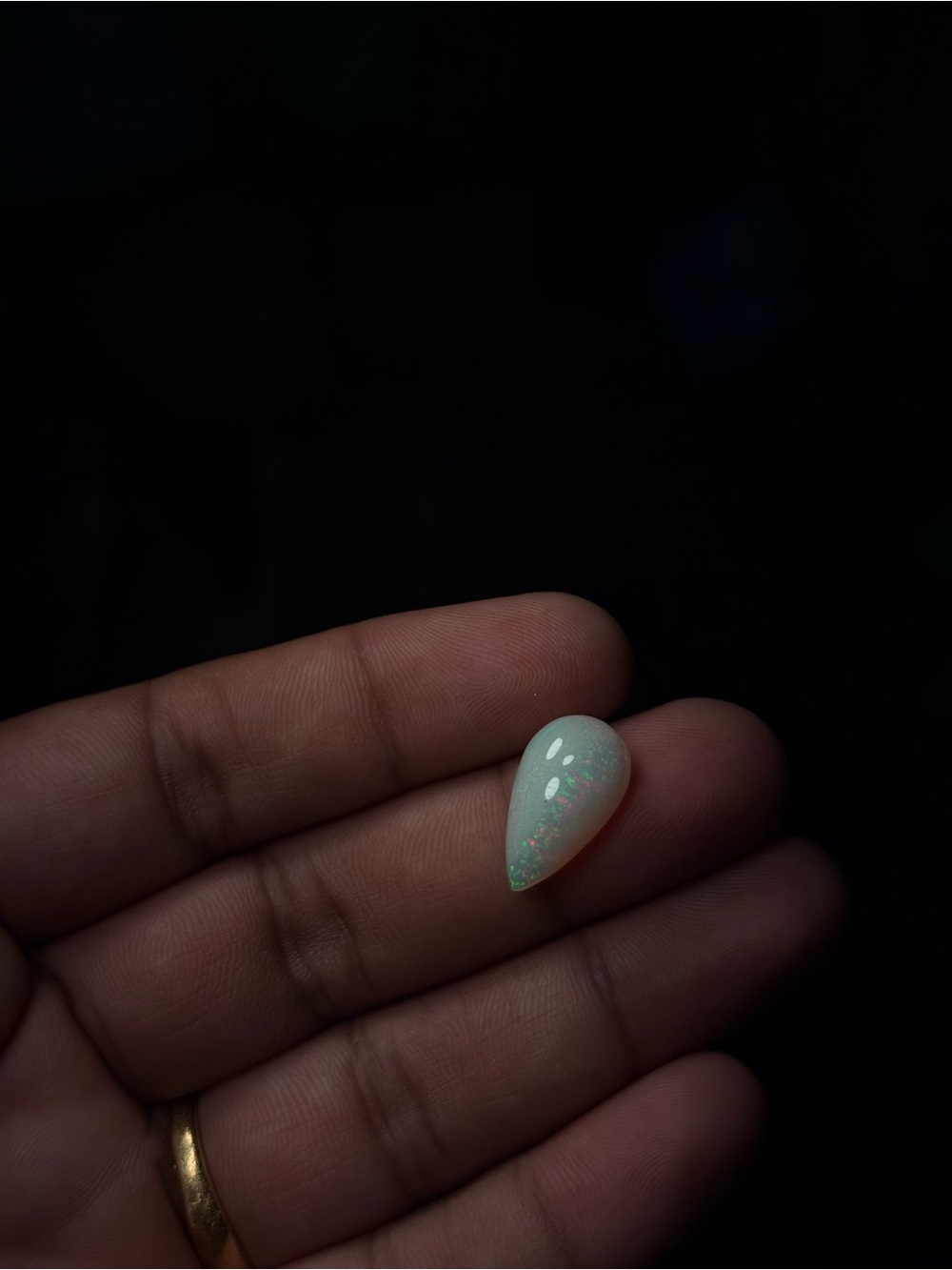 5 Ct Natural Ethiopian Opal Pear Cabochon 19x11m Multi Color Fire Loose Gemstone